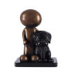 doug hyde sculpture, beware of the dog bronze 